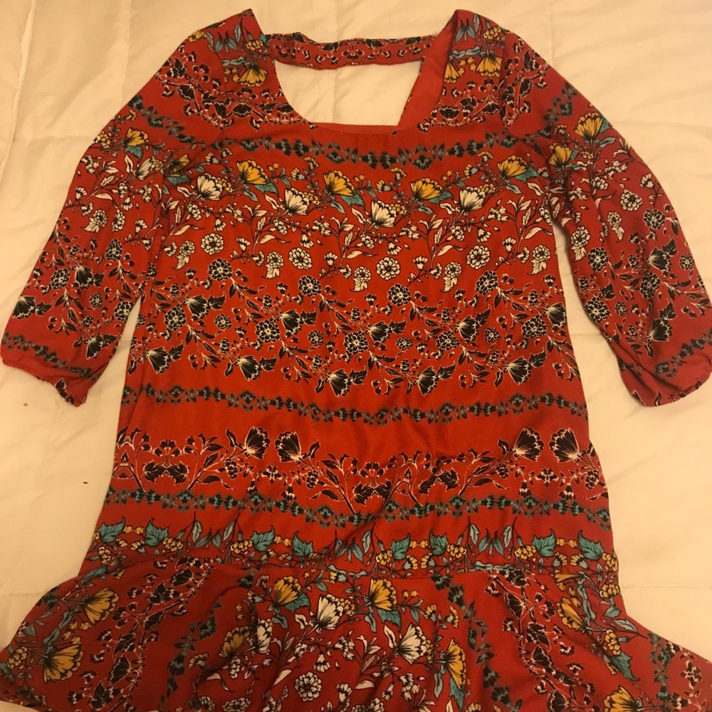 Orange Half Sleeve dress